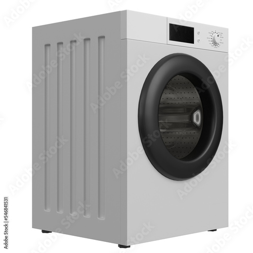 3D rendering illustration of a washing machine