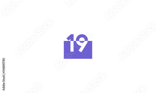 19 Number Purple Fresh Minimal Logo
