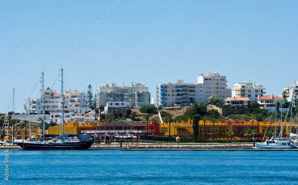 View of Portimao from Ferragudo Algarve Portugal.