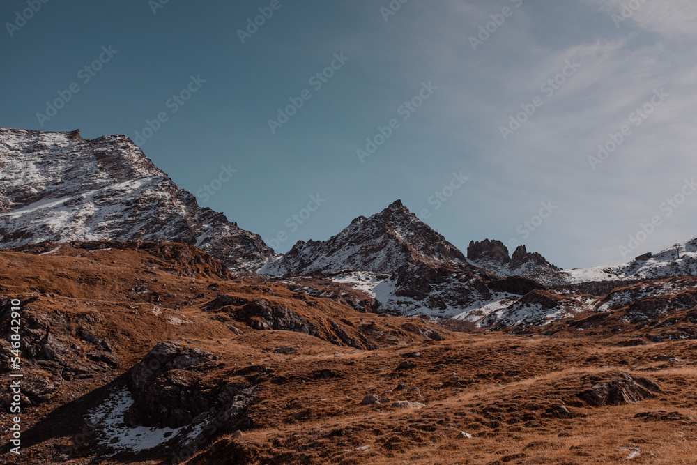 alpine landscape with snow
