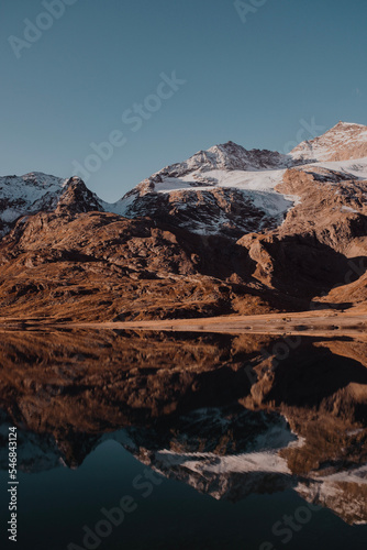 alpine mountains with lake