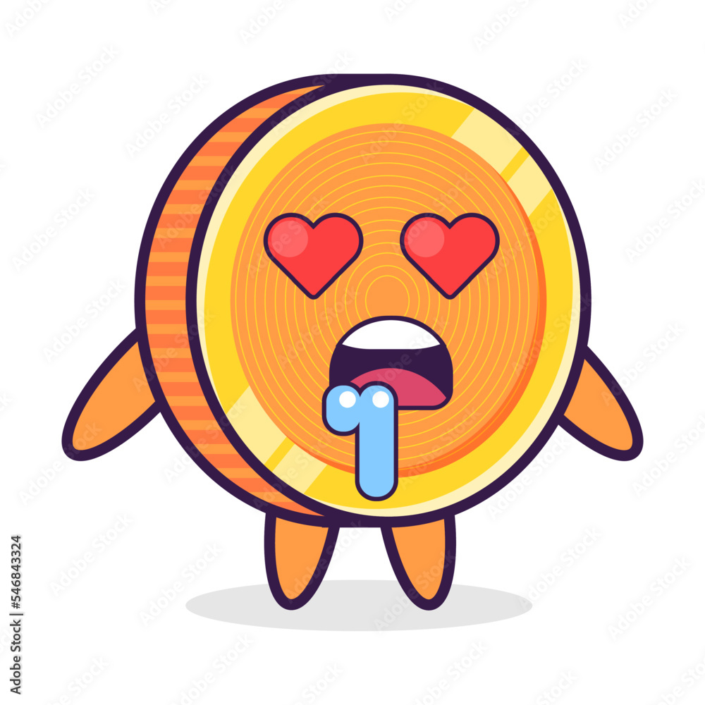 Naklejka premium ?haracter coin cartoon, love emotion