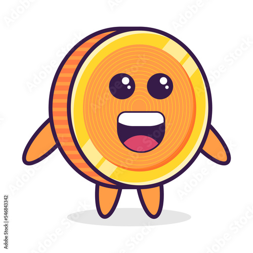 ?artoon coin character, emotion, set