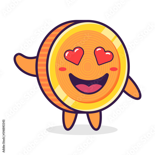 Сharacter coin cartoon love emotion