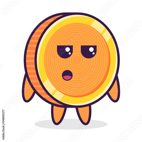 Character coin cartoon, surprised