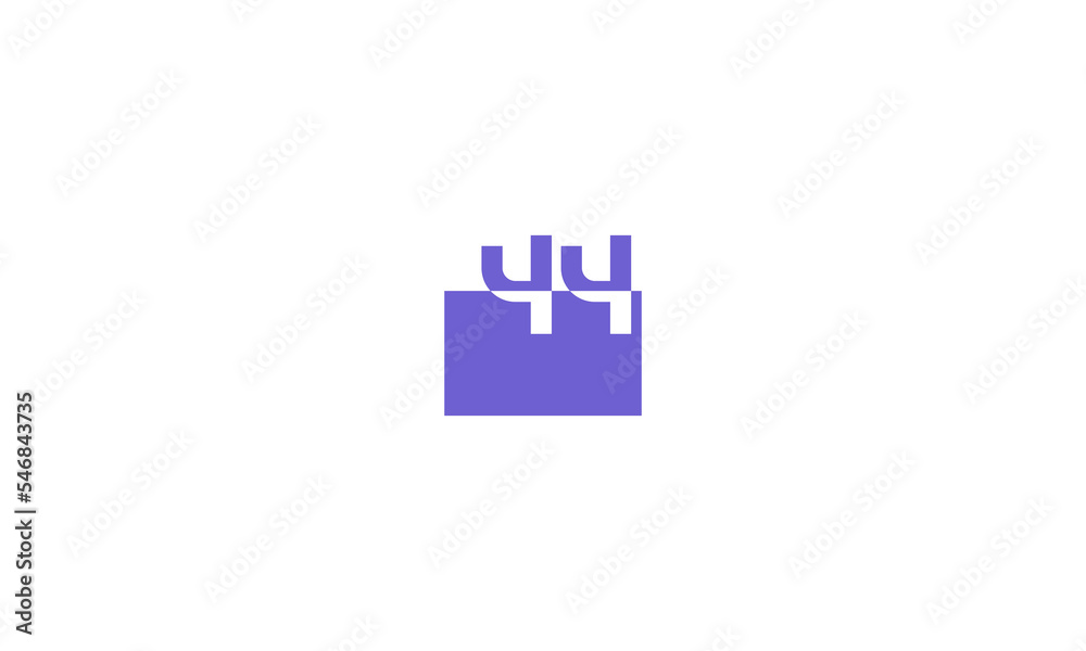 Fototapeta premium 44 Number Purple Fresh Minimal Logo