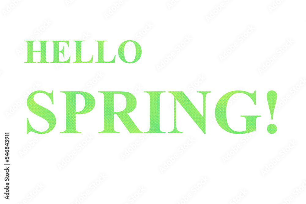 Hello Spring, logotype, typography icon. Lettering for greeting card, invitation template. Banner poster, template, font isolated on white background.
