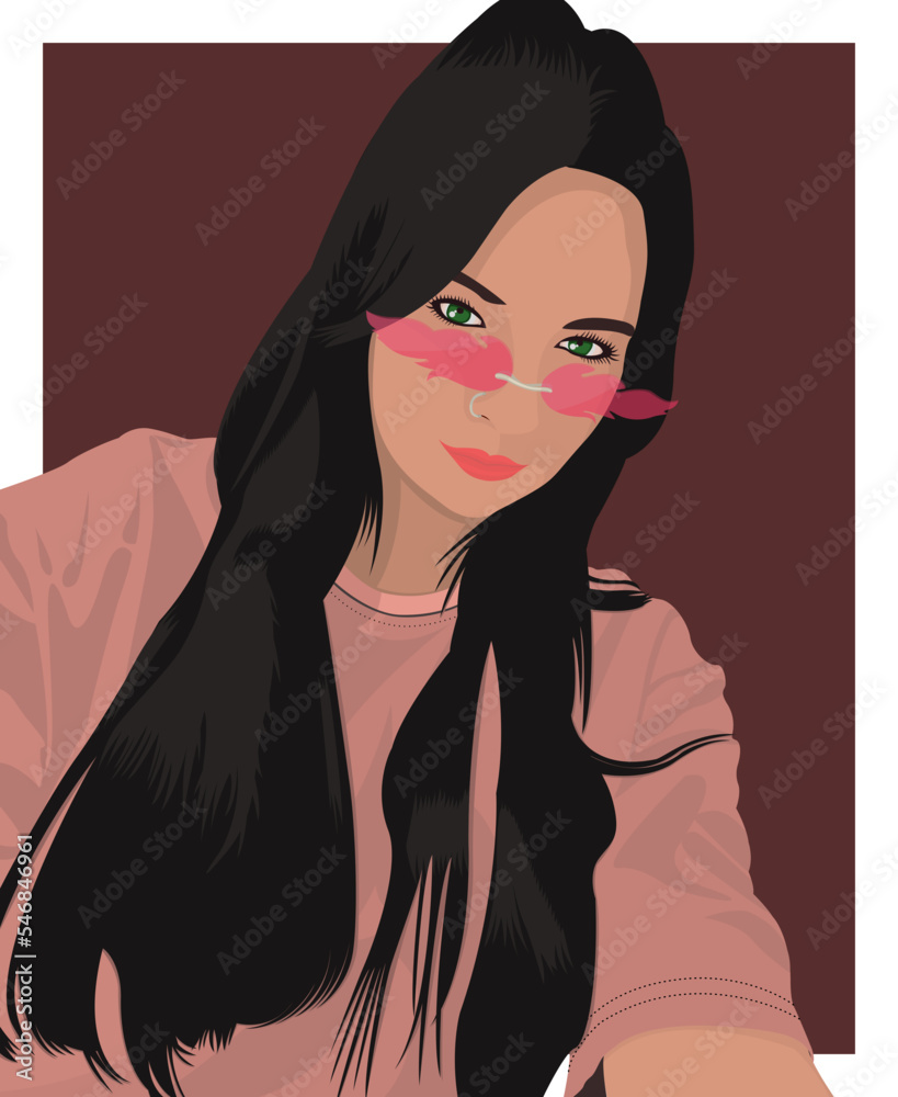 Portrait of a woman, art illustration Portrait of a woman, art illustration