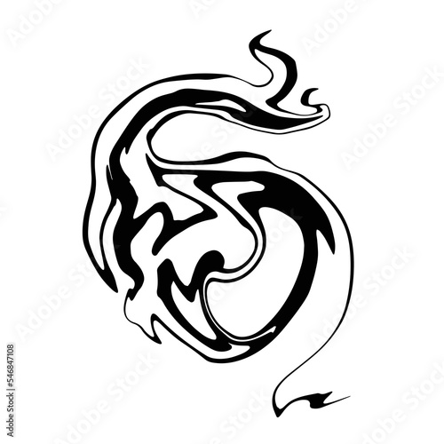 Hand drawn liquid marble stain made with ink. Isolated vector illustration