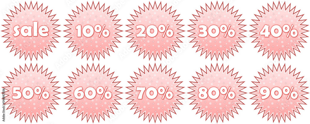 Set of winter sale icons Set of winter sale icons