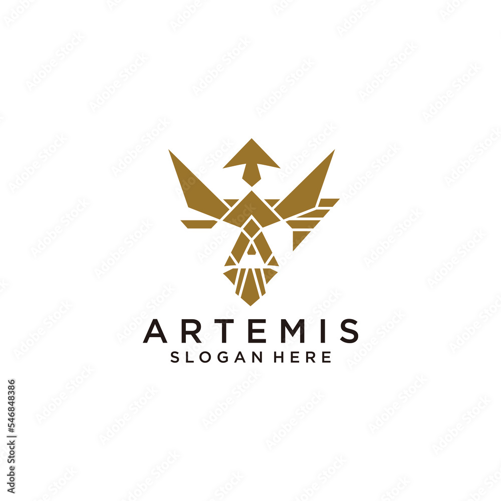 Artemis logo icon design template flat vector