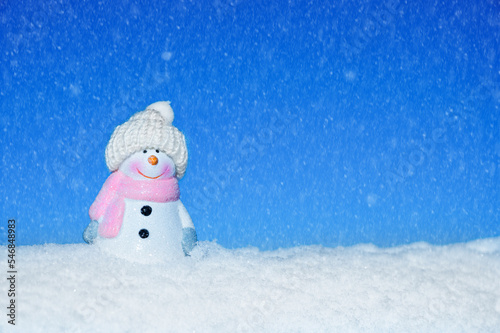 snowman in hat for christmas card © Evgeniya