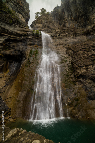 Waterfall on a steep cliff
