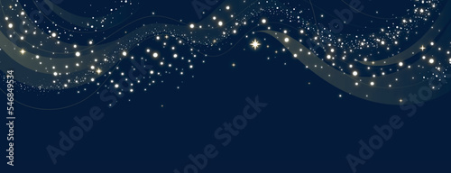 Sparkling Star Christmas Night Background