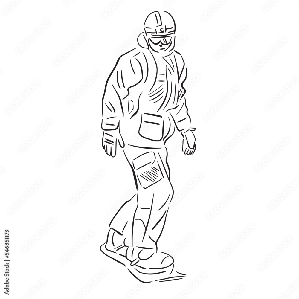 winter sport, snowboarding collection. Hand drawing. snowboarder vector sketch winter sport, snowboarding collection. Hand drawing. snowboarder vector sketch