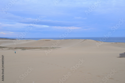                          Tottori sand dunes at dawn Japan