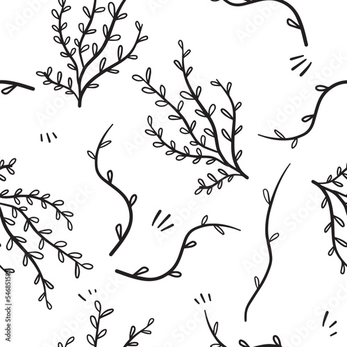 Vector seamless doodle illustration floral elements. For wallpaper, textiles, printing. For any background