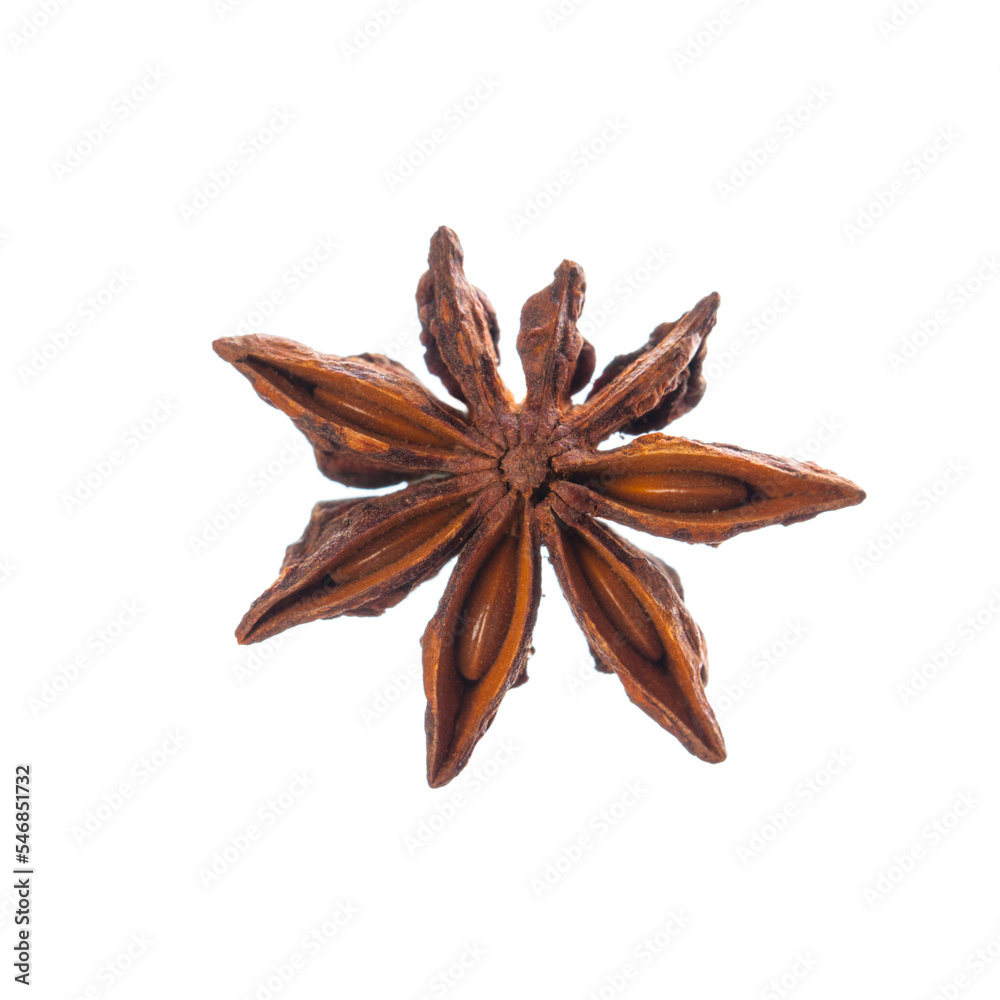 Whole Star Anise isolated on white background Whole Star Anise isolated on white background