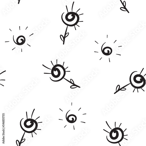 Vector seamless doodle illustration floral elements. For wallpaper, textiles, printing. For any background