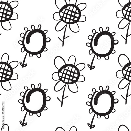 Vector seamless doodle illustration floral elements. For wallpaper, textiles, printing. For any background