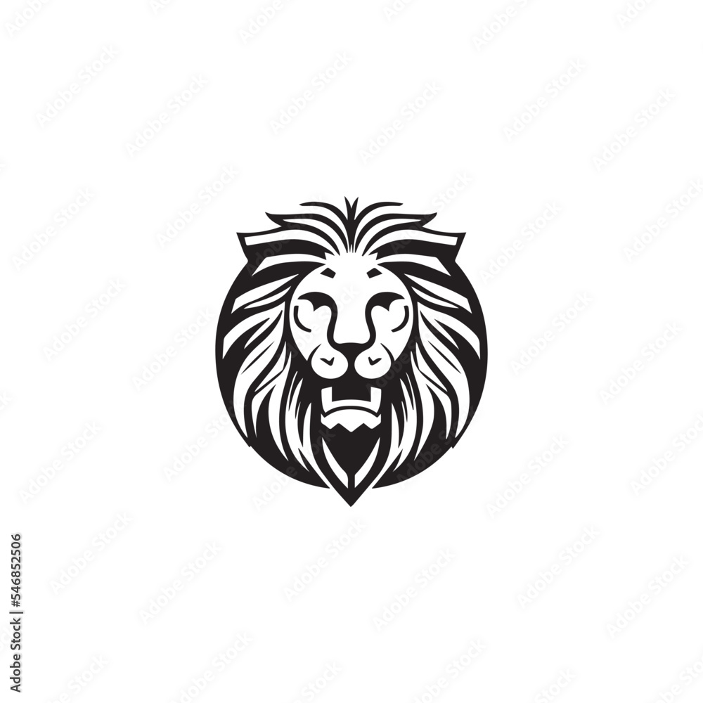 Obraz premium lion logo , positive negative space lion logo