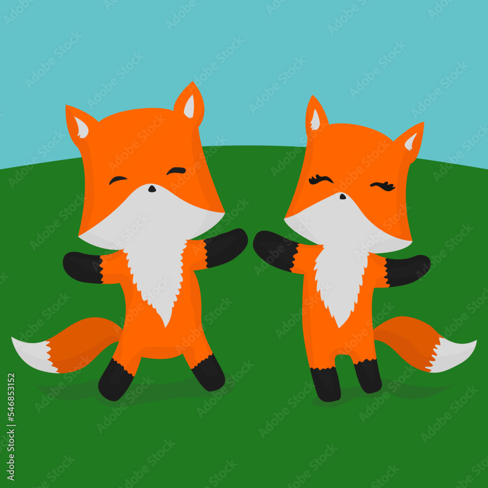 Love story of two foxes