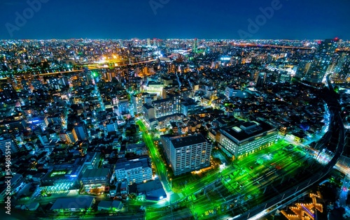Obraz na płótnie 東京夜景 隅田川と台東区・墨田区 