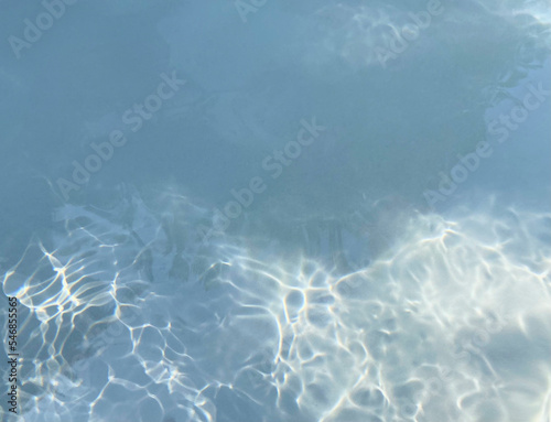 Background with turquoise transparent water turquoise pool, close up view. photo