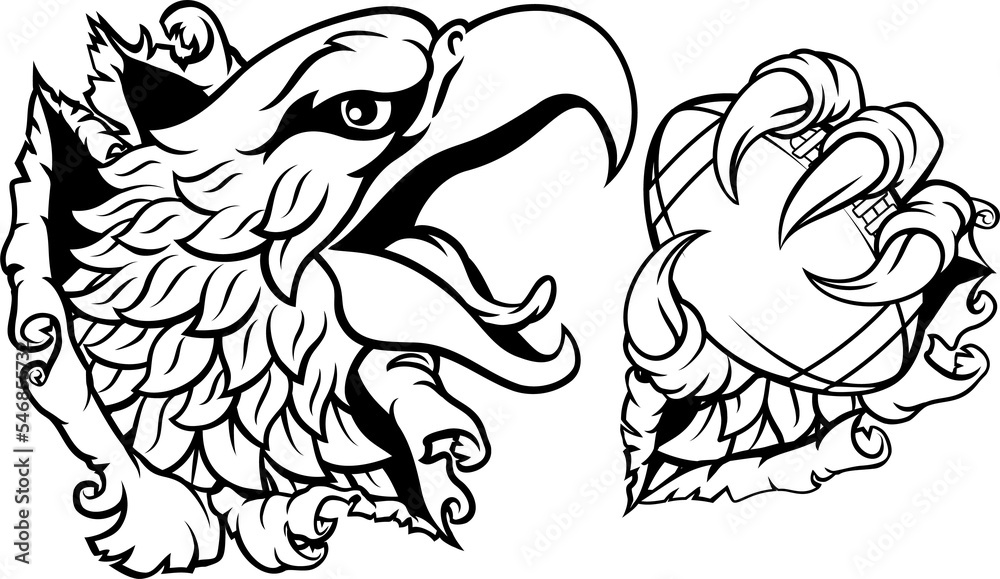 Bald Eagle Hawk Ripping American Football Mascot