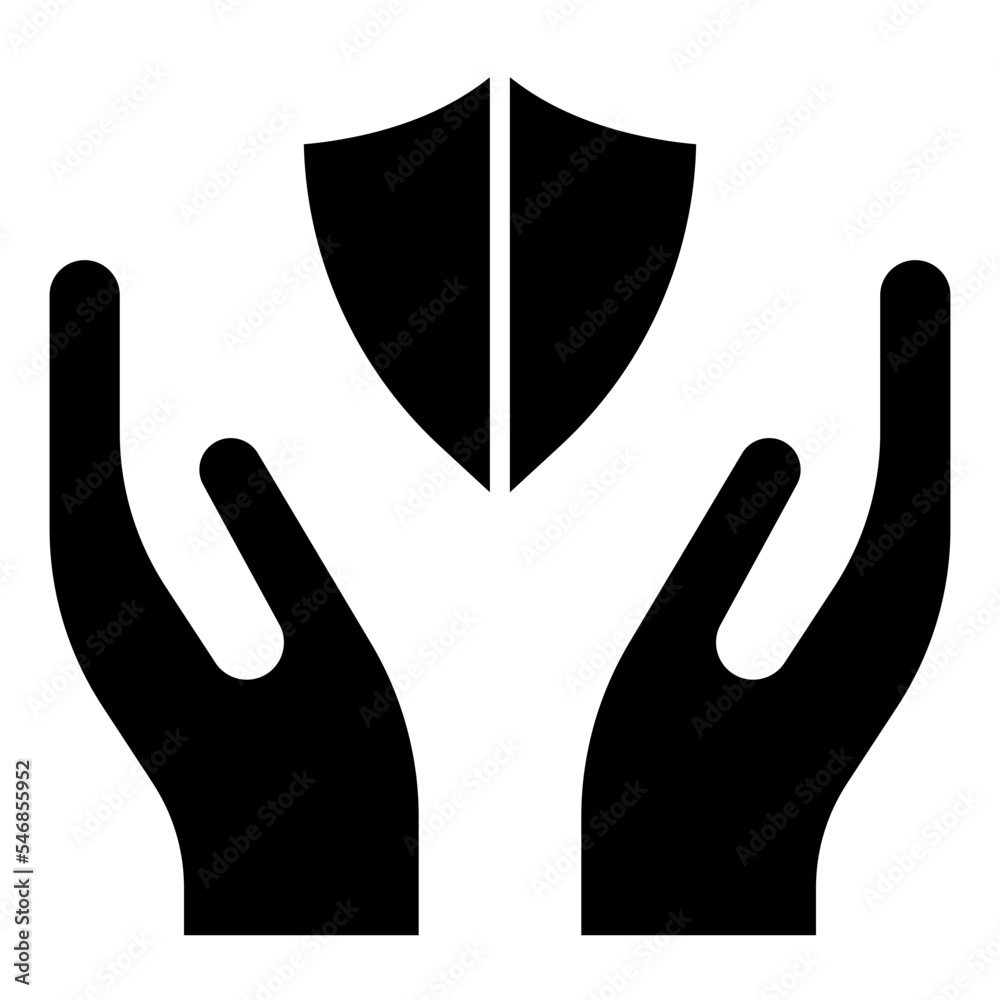 Fototapeta premium hand shield icon
