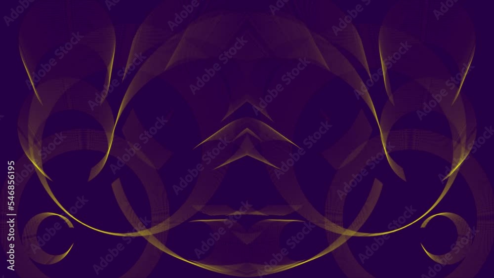 Changing transparent gold patterns on a purple background. Animated background and club video. Endless cycle. The loop Changing transparent gold patterns on a purple background. Animated background and club video. Endless cycle. The loop