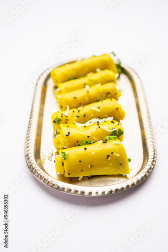 Khandvi or Patuli, Dahivadi, Suralichi Vadi, is a savory snack from Maharashtria and gujarat photo
