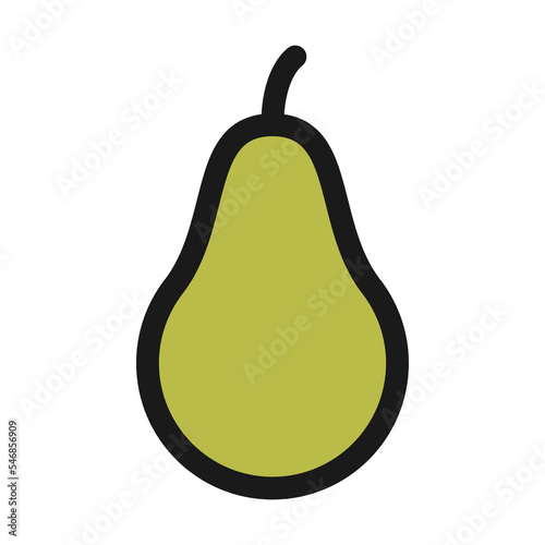 Pear outline icon. Editable stroke. Vector graphics