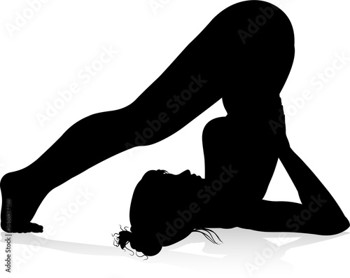 Yoga Pilates Pose Woman Silhouette photo