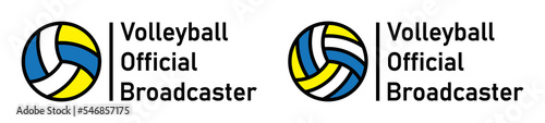 Volleyball official broadcaster icon. Volleyball icon, vector illustration