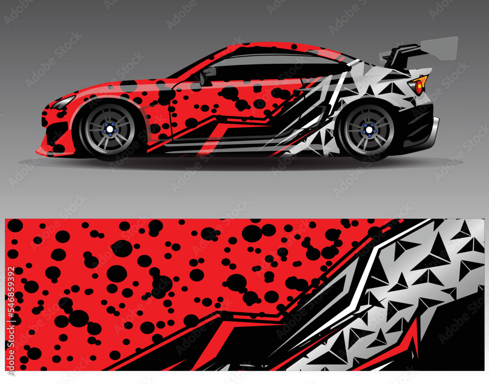 Graphic abstract stripe racing background kit designs for wrap vehicle race car rally adventure and livery