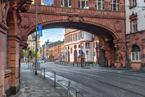 Frankfurt am Main  Germany - October 17th  2022  Streets of Frankfurt am Main  beautiful city in Germany where modern and historic architecture meet.