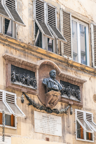 Bas-relief of Giuseppe Dolfi, Florence, Italy, Europe
