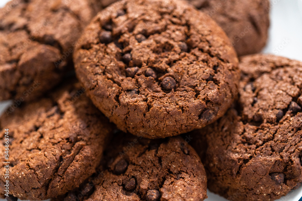 Double chocolate chip cookies Double chocolate chip cookies