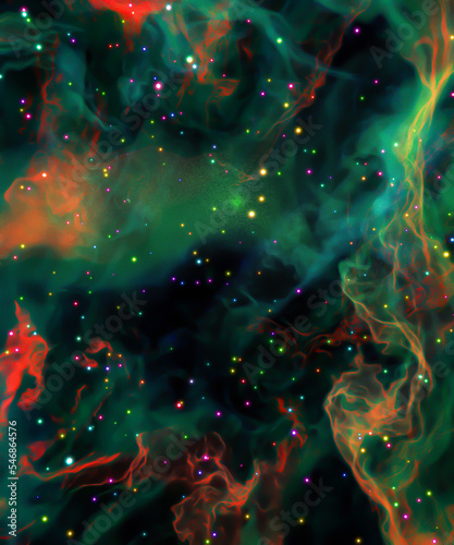 abstract green space background with stars