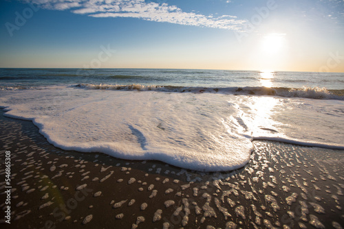 sunset on the sea beautiful waves