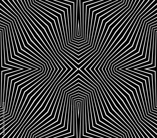 Abstract psychedelic stripes for digital wallpaper design. Line art pattern. Monochrome design. Vector print template. Geometry curve lines pattern. Futuristic concept