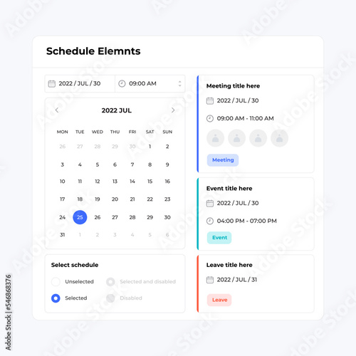 Basic UI design form elements