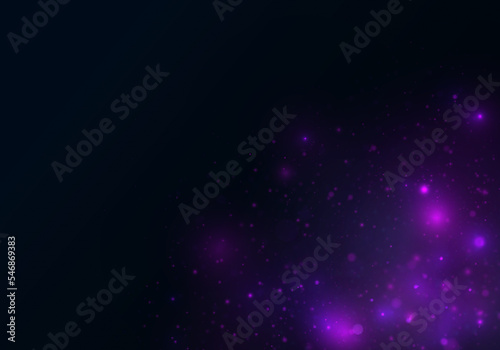 Festive purple luminous background with colorful lights bokeh. Light abstract glowing bokeh lights. Magic concept. Christmas concept.
