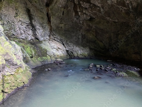 Underground source Zeleni vir or spring of water in significant landscape Green whirpool - Croatia (Podzemni izvor Zeleni vir ili izvorišna spilja u značajnom krajoliku Zeleni vir, Skrad - Hrvatska)