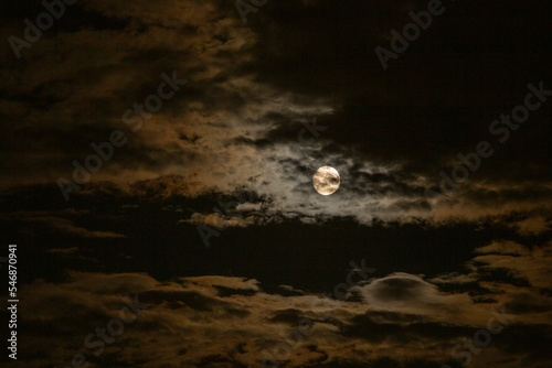 moon behind the clouds