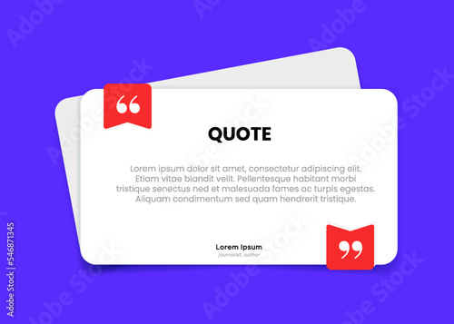3D bubble testimonial banner, quote, infographic. Social media post template designs for quotes. Empty speech bubbles, quote bubbles and text box. Vector Illustration EPS10.