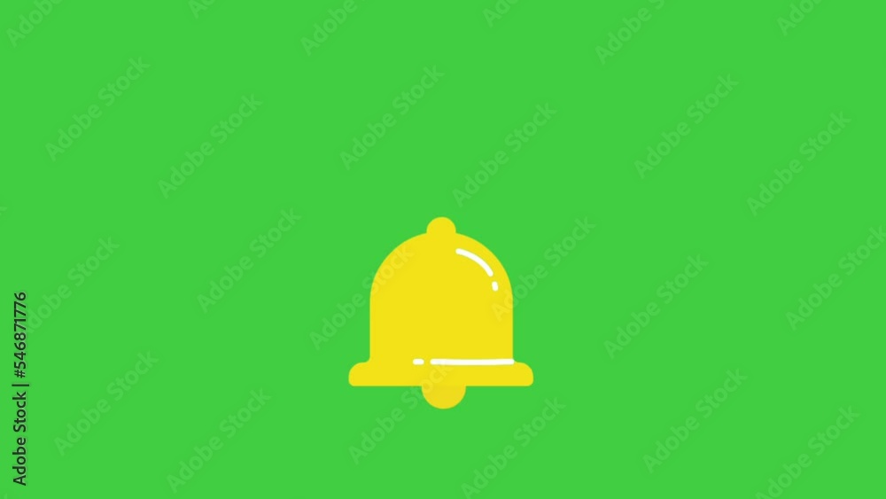 green screen bell icon footage, perfect for tamplate, film, editing, etc