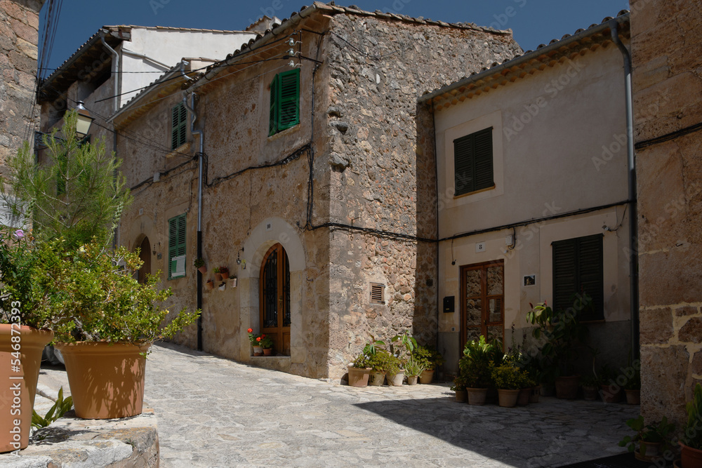 old streets of histrorical city Valldemossa, Mallorca, Spain 