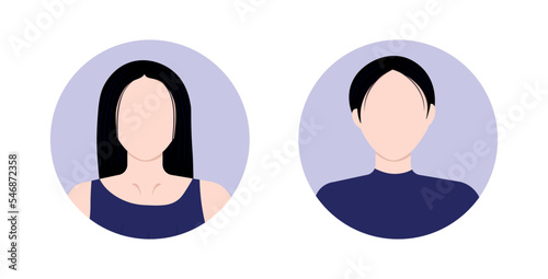 Man and woman avatar icons
